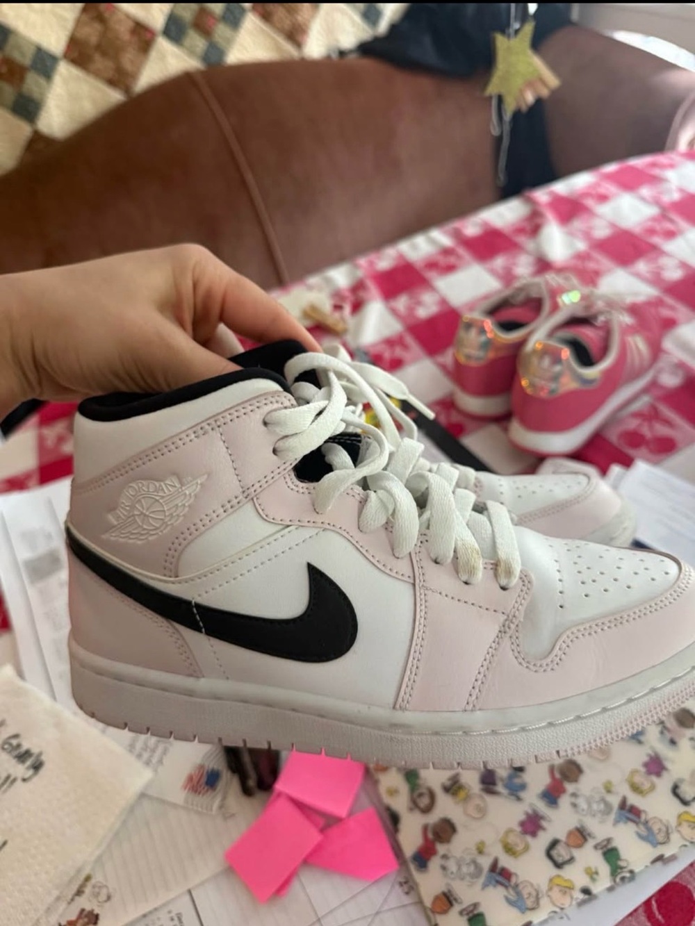 Nike Air Jordan Mid White Pink Black Women's Sneakers